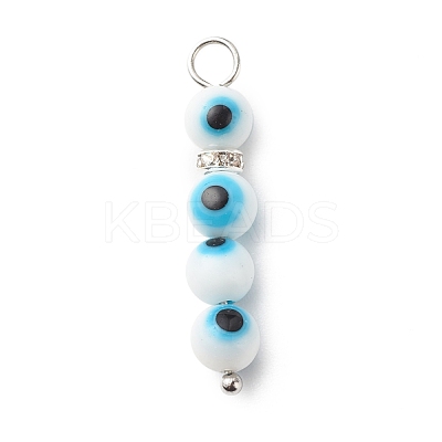 Handmade Evil Eye Lampwork  Pendants PALLOY-JF01725-02-1