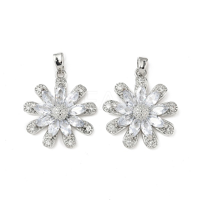 Brass Micro Pave Cubic Zirconia Pendants KK-S532-06P-1