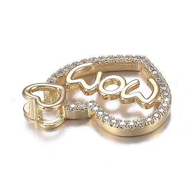 Brass Micro Clear Cubic Zirconia Pendants LS-ZIRC-F120-045G-1