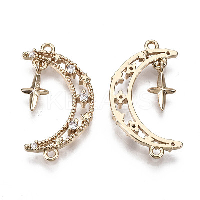 Brass Micro Pave Cubic Zirconia Links Connectors KK-R111-044-1
