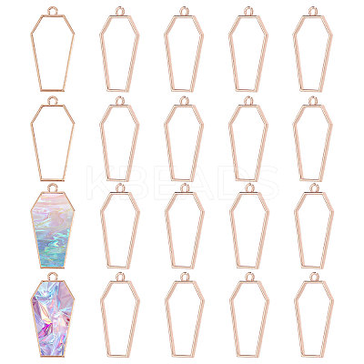 20Pcs Alloy Open Back Bezel Pendants FIND-CA0011-50RG-1