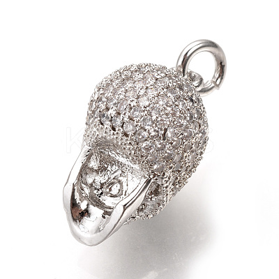 Brass Micro Pave Cubic Zirconia Pendants ZIRC-Q013-39P-1