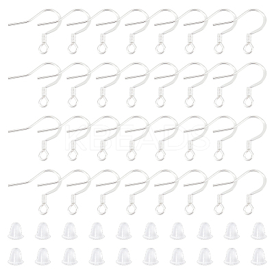 100Pcs 304 Stainless Steel Earring Hooks STAS-UN0055-13-1