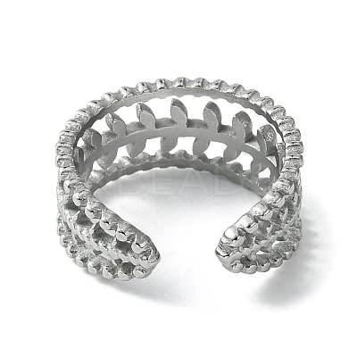 Non-Tarnish 304 Stainless Steel Open Cuff Ring LS-RJEW-L110-045P-1