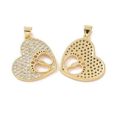 Brass Micro Pave Cubic Zirconia Pendants ZIRC-I063-26G-1