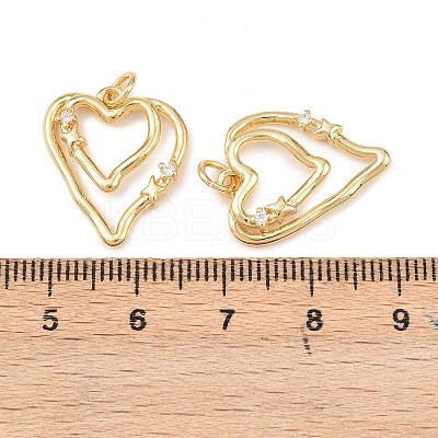 Brass Micro Pave Clear Cubic Zirconia Pendants KK-G544-05G-03-1