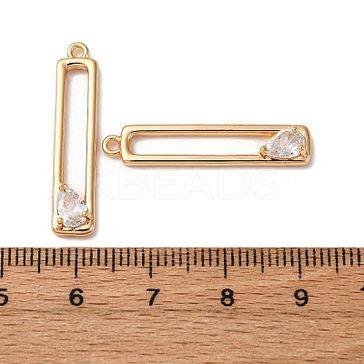 Brass Micro Pave Clear Cubic Zirconia Pendants KK-Z112-35G-1