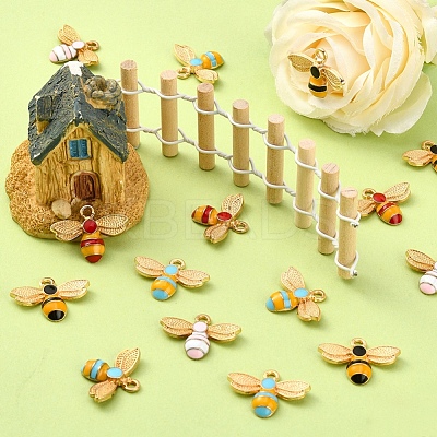20Pcs 4 Colors Alloy Enamel Pendants ENAM-YW0001-91-1