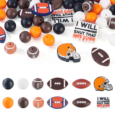 60Pcs Food Grade Eco-Friendly Silicone Beads SIL-TA0002-87-1
