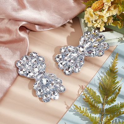 2Pcs Alloy Rhinestone Shoe Decorations AJEW-FG0002-87C-1