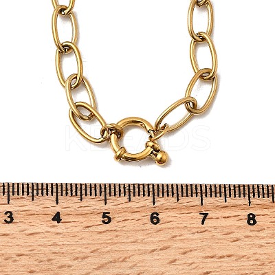 304 Stainless Steel Cable Chain Necklaces with Spring Ring Clasps for Women X-NJEW-Z091-09G-1
