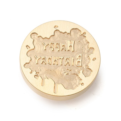 Golden Tone Wax Seal Brass Stamp Heads AJEW-U008-02G-05-1