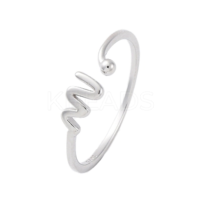 925 Sterling Silver Cuff Rings for Women RJEW-U046-05P-1
