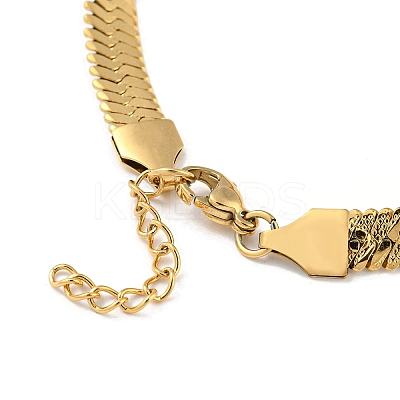 Ion Plating(IP) 304 Stainless Steel Herringbone Chain Bracelet BJEW-D028-02C-03G-1