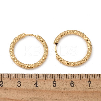 Ion Plating(IP) 304 Stainless Steel Grooved Hoop Earrings EJEW-M218-01C-G-1