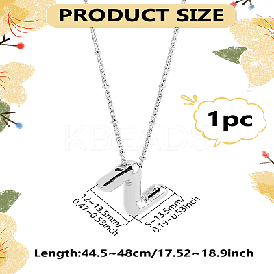 1pc Brass Chain with Alloy Letter Pendants Necklaces NJEW-LP0001-41Z-P-1