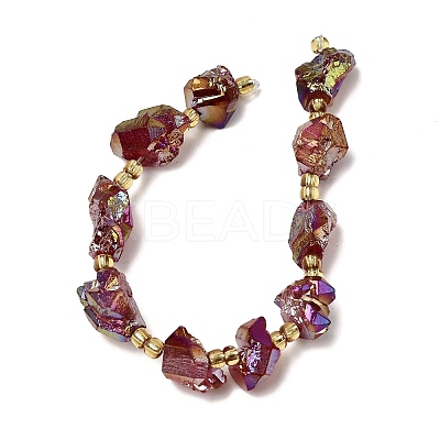 Electroplated Raw Rough Natural Amethyst Beads Strands G-Z131-J02-12-1