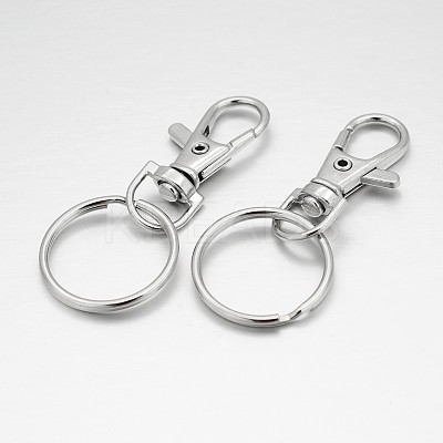 Alloy Swivel Clasps with Iron Key Rings PALLOY-O058-02-1