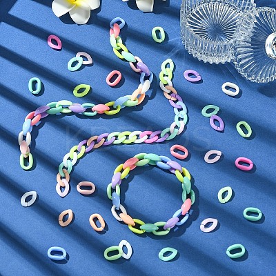 200Pcs 2 Styles Opaque Acrylic Linking Rings OACR-YW0002-05-1