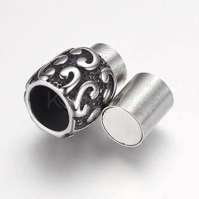 304 Stainless Steel Magnetic Clasps with Glue-in Ends X-STAS-F124-05AS-1