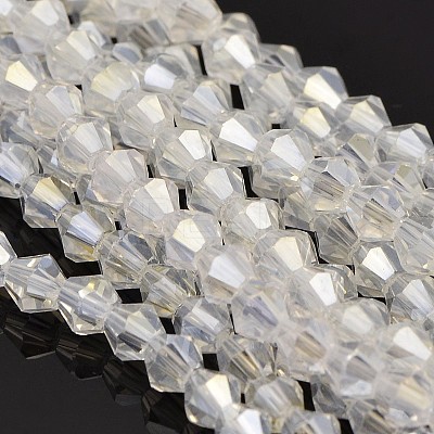 Faceted Bicone Electroplate Glass Beads Strands LS-EGLA-P016-4mm-AB01-1