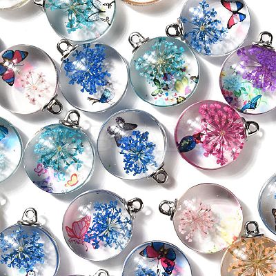 Transparent Glass Pendants GLAA-M048-06-1