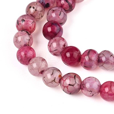 Dyed Natural Dragon Veins Agate Beads Strands G-Q462-128A-8mm-1