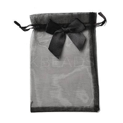 Rectangle Lace Organza Drawstring Gift Bags OP-K002-01-1