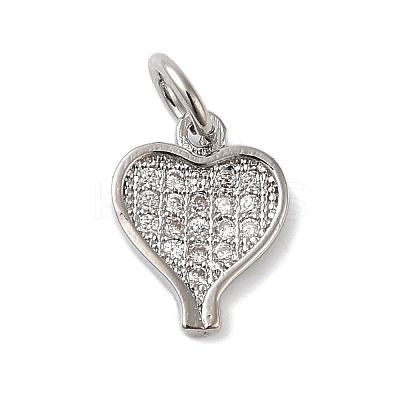 Brass & Clear Cubic Zirconia Pendants KK-S372-30P-1