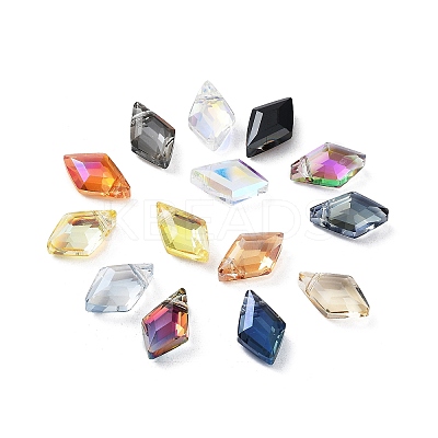 Electroplate Rhombus Glass Beads EGLA-A036-07-1