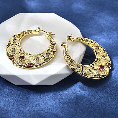 Brass Hoop Earrings EJEW-Z086-07G-1