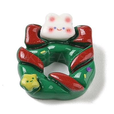 Christmas Rabbit Theme Opaque Resin Decoden Cabochons RESI-S397-02B-1