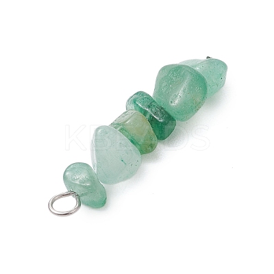 3Pcs Natural Rose Quartz & Green Aventurine & Lapis Lazuli Chip Beaded Constellation Pendants PALLOY-JF03043-12-1