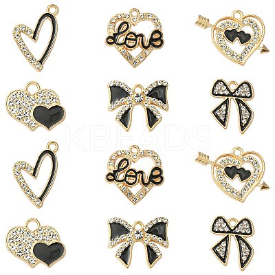28Pcs 6 Styles Alloy Enamel Pendants FIND-FS0003-22-1