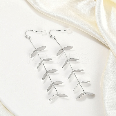 304 Stainless Steel Leaf Stud Earrings for Women EJEW-R008-02P-1