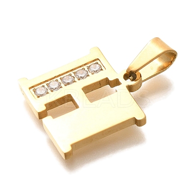 Ion Plating(IP) 304 Stainless Steel Rhinestone Pendants STAS-U035-01G-H-1