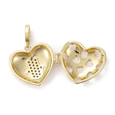 Brass Micro Pave Clear Cubic Zirconia Diffuser Locket Pendants LS-ZIRC-E165-17G-1