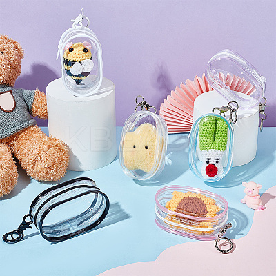 6Pcs 6 Colors Portable Travel Transparent Plastic Zipper Bags with Alloy Clasps ABAG-GA0001-29B-1