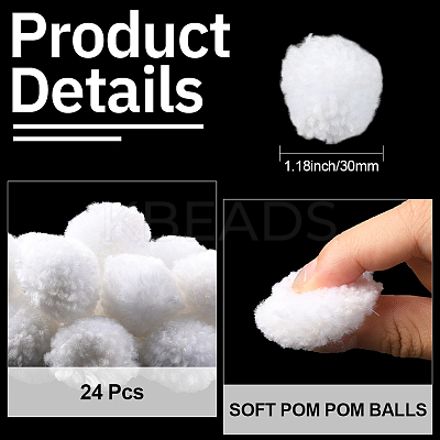 24Pcs Wool Soft Pompom Ball DIY-SC0031-31B-03-1
