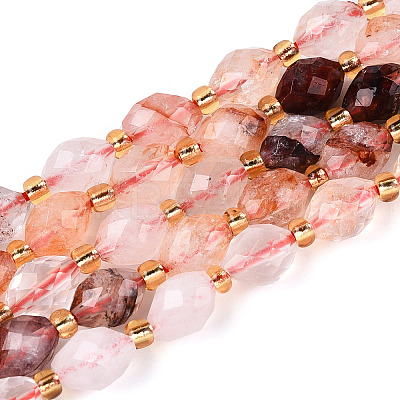 Natural Hematoid Quartz/Ferruginous Quartz Beads Strands G-N342-35-8x6-13-1