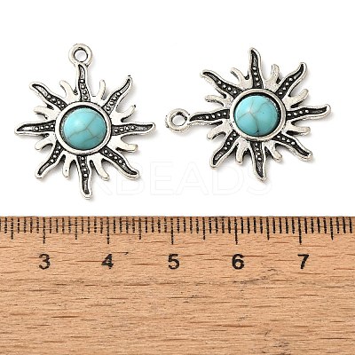 Tibetan Style Alloy Pave Imitation Turquoise Pendants LS-FIND-NH0001-01AS-1