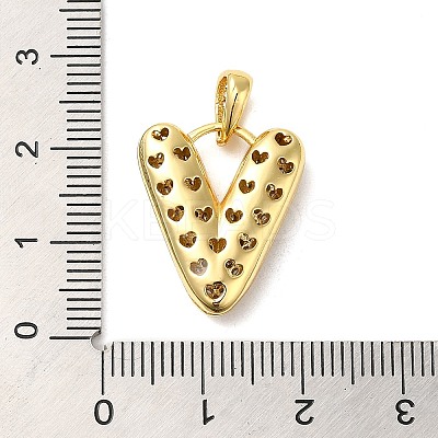 Brass Micro Pave Cubic Zirconia Pendants KK-E061-03G-22-1
