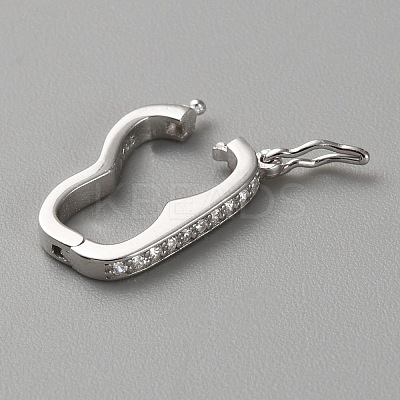 925 Sterling Silver Micro Pave Clear Cubic Zirconia Twister Clasps STER-WH0002-07P-1