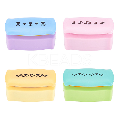 4Pcs 4 Colors Plastic Paper Craft Hole Punches TOOL-FG0001-09-1