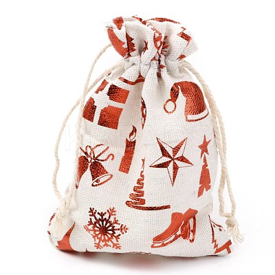 Christmas Theme Cotton Fabric Cloth Bag ABAG-H104-B13-1
