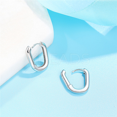 Rhodium Plated 925 Sterling Silver Hoop Earrings JE834A-01-1