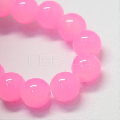 Baking Paint Imitation Jade Glass Round Bead Strands DGLA-Q021-10mm-45-1
