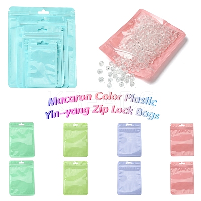 100Pcs 5 Styles Macaron Color Plastic Yin-yang Resealable Bags OPP-YW0001-06A-1