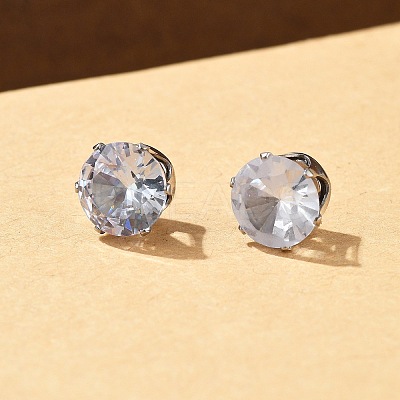 Cubic Zirconia Clip-on Earrings EJEW-L100-01P-07-1