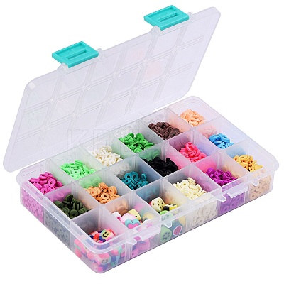 126g 15 Colors Handmade Polymer Clay Beads CLAY-SZ0001-32-1